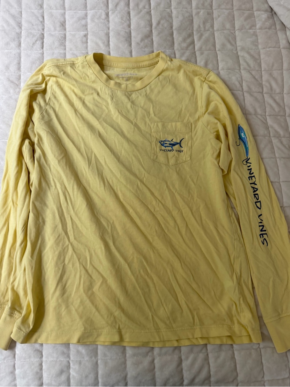 Vineyard Vines Boys Lures Long-Sleeve Pocket Tee - Yellow